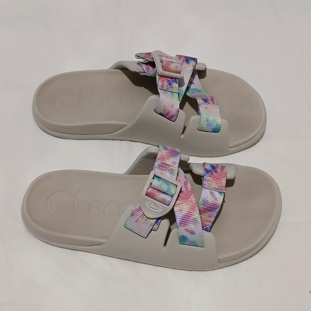 Chacos Kids‎ Size K2 Slides Tie Dye Adjustable Straps Sandal Beach Pool Comfort